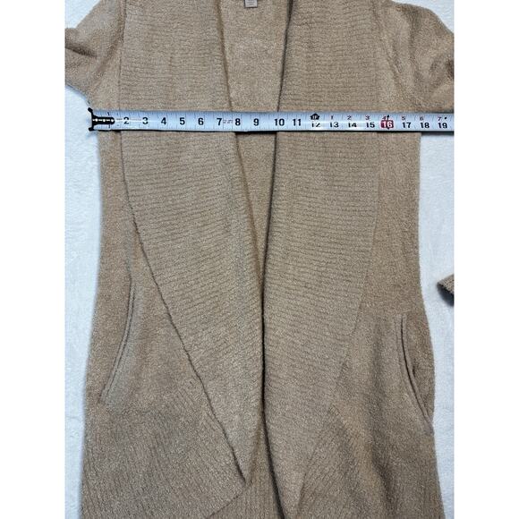 Barefoot Dreams CozyChic Lite Camel Open Cardigan XS/S Soft Knit Neutral Sweater - Picture 6 of 8